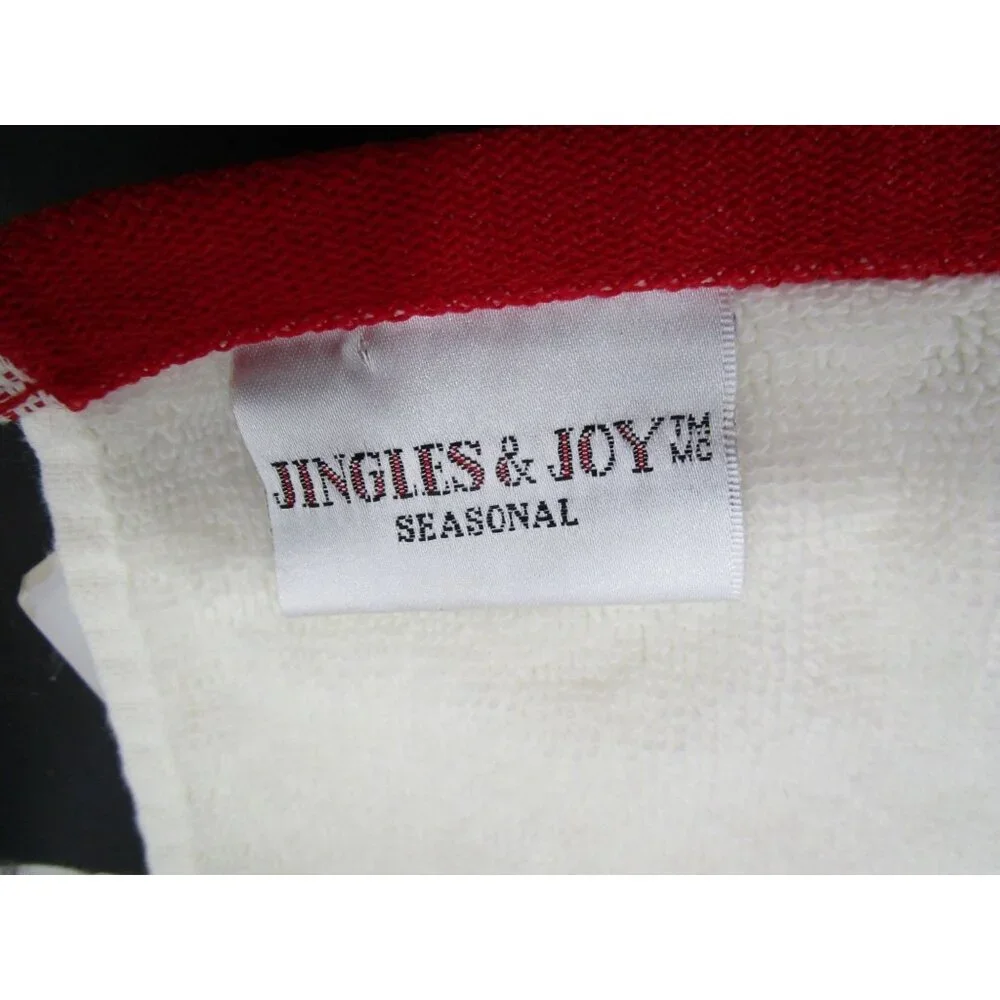 Merry Christmas Santa Embroidered Holiday Hand Towel Jinglis and Joy EUC